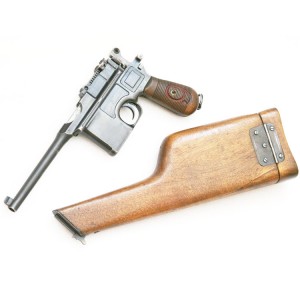 Пистолет Маузера c96 "Красная девятка" с деревянной кабурой.
